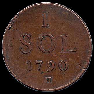 Reverse - Luxemburg - 1 Sol - 1795