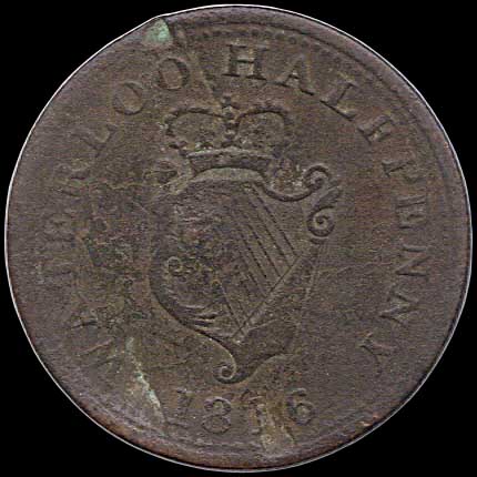 Reverse - Great Britain - 1/2 Penny - 1816