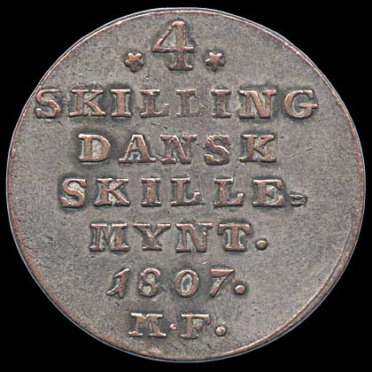 Reverse - Denmark - 4 Skilling - 1807