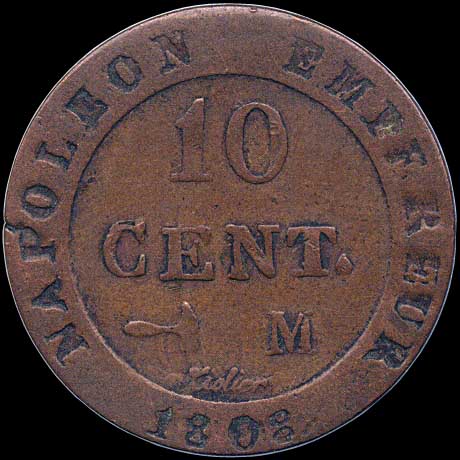 Reverse - France - 10 Centimes 1808