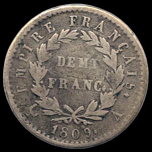 Reverse - France - Demi Franc - 1809