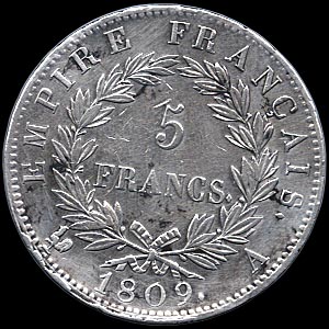 Reverse - France - 5 Francs 1809