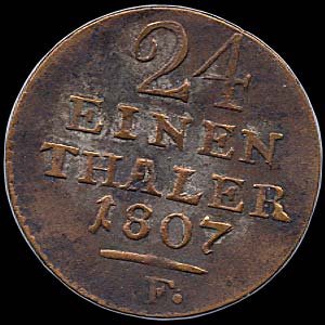 Reverse - Hesse-Cassel - 1807 - 1/24 Thaler