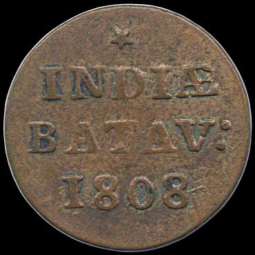 Reverse - Napoleonic East Indies - 1 Dute (1808)