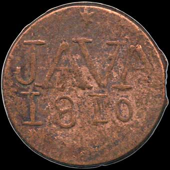 Reverse - Napoleonic East Indies - 1 Duit (1810)