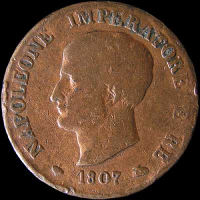 Obverse - Kingdom of Napoleon - 1 Soldo (1807)