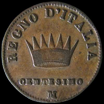 Reverse - Kingdom of Napoleon - 1 Centesimo (1808)