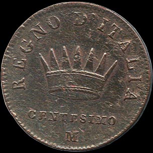 Reverse - Kingdom of Napoleon - 1 Centesimo (1808)
