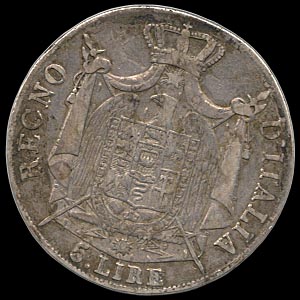 Reverse - Kingdom of Napoleon - 5 Lire 1808