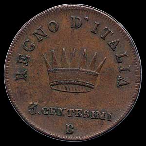 Reverse - Kingdom of Napoleon - 3 Centesimi (1808)