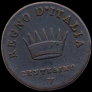 Reverse - Kingdom of Napoleon - 1 Centesimo (1808)