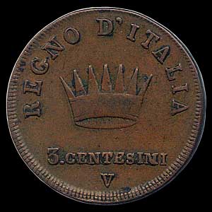 Reverse - Kingdom of Napoleon - 3 Centesimi (1808)