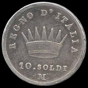 Reverse - Kingdom of Napoleon - 10 Soldi - 1809