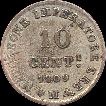Reverse - Kingdom of Napoleon - 10 Centesimi (1809)