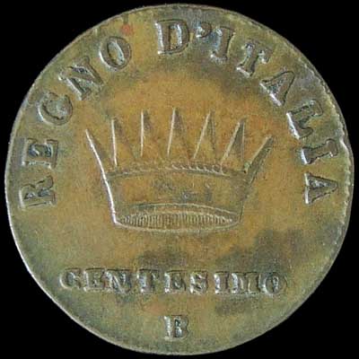 Reverse - Kingdom of Napoleon - 1 Centesimo (1809)