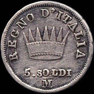 Reverse - Kingdom of Napoleon - 5 Soldi - 1810