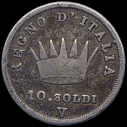Reverse - Kingdom of Napoleon - 10 Soldi (1812)