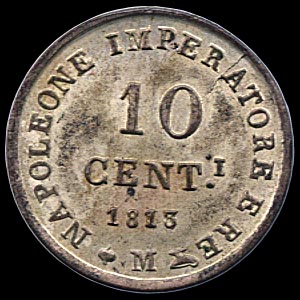 Reverse - Kingdom of Napoleon - 10 Centesimi (1813)