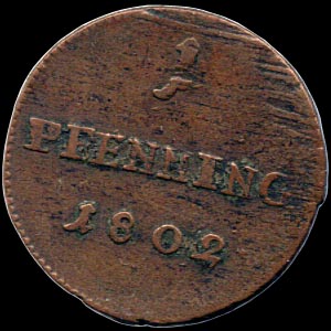 Reverse - Lowenstein - Wertheim - 1802 - 1 Pfenning