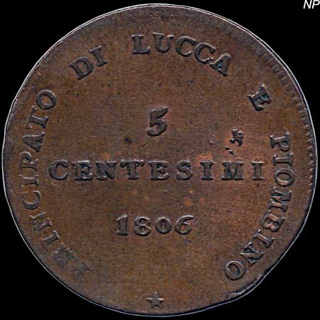 5 Centesimi - Reverse 1806