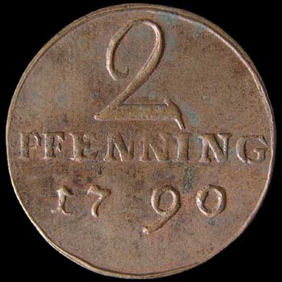 Reverse - Munster - 2 Pfenning - 1790
