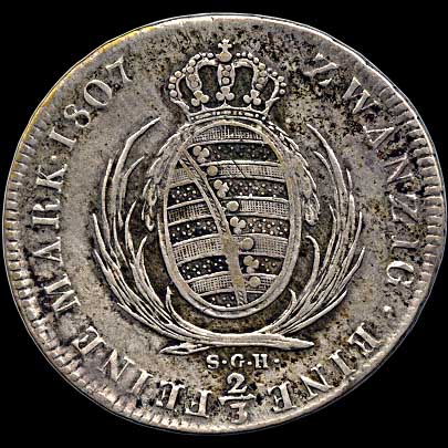 Reverse - Saxony - 2/3 Thaler 1807