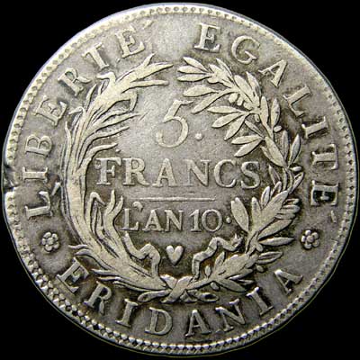 Reverse - Subalpine Republic 5 Francs 1802