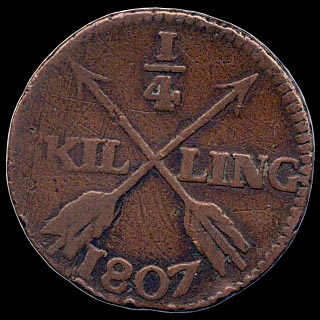 Reverse - Sweden - 1/4 Skilling 1807