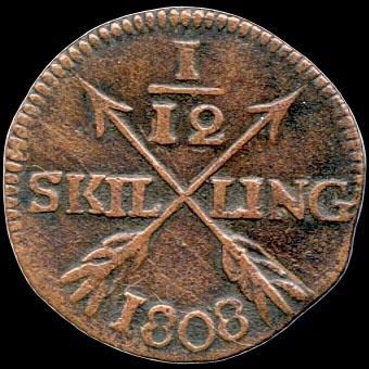 Reverse - Sweden - 1/12 Skilling 1808