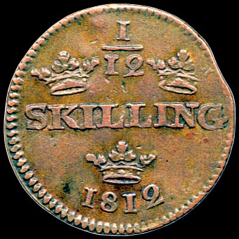 Reverse - Sweden - 1/12 Skilling 1812