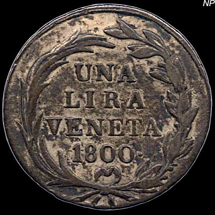 Reverse - Venice (Austria) - 1 Lira (1800)