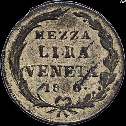 Reverse - Venice (Austria) - 1/2 Lira (1800)