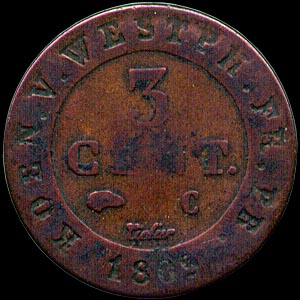 Reverse - Westphalia - 3 Centimes - 1809