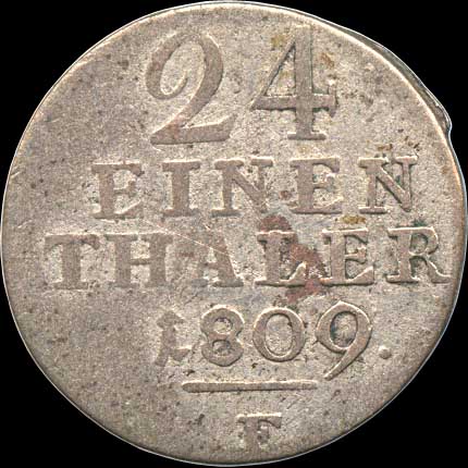 Reverse - Westphalia - 1/24 Taler - 1809