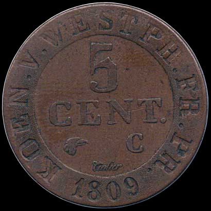 Reverse - Westphalia - 5 Centimes - 1809