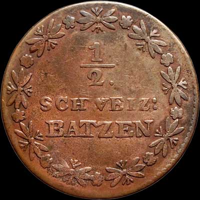 Reverse - Swiss - 1/2 Batzen - 1808