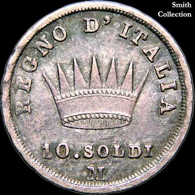 Reverse - Kingdom of Napoleon - 10 Soldi (1812)