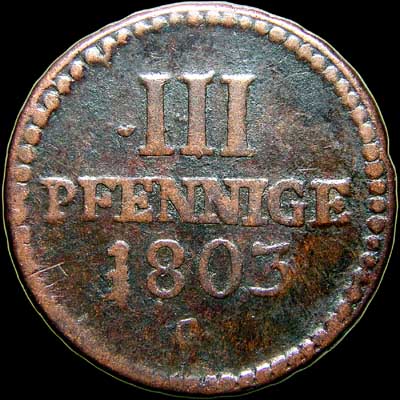 Reverse - Saxony - 3 Pfennige 1803