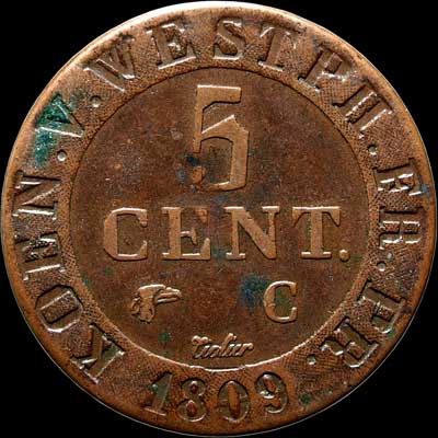 Reverse - Westphalia - 5 Centimes - 1809