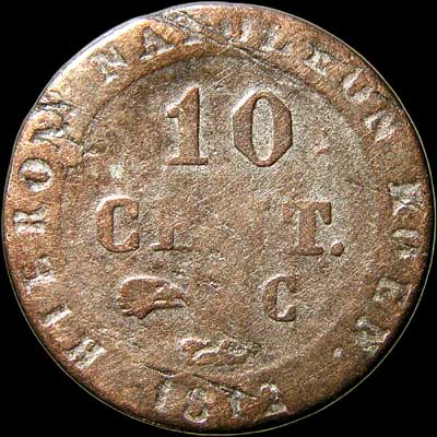 Reverse - Westphalia - 10 Centimes - 1812