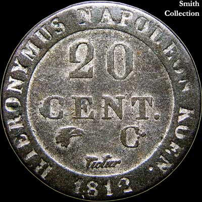Reverse - Westphalia - 20 Centimes - 1812